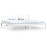 vidaXL Cadre de lit sans matelas blanc bois massif 200x200 cm