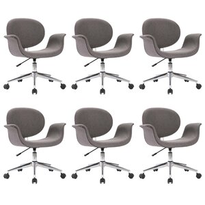 vidaXL Chaises pivotantes à manger lot de 6 gris tissu