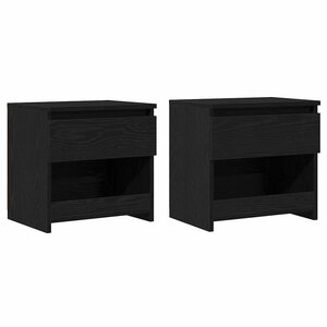 vidaXL Cabinet de chevet avec tiroir 2 Pièces Chêne noir 40 x 30 x 39 cm