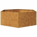 vidaXL Jardinière hexagone 138x120x45 cm acier patinable