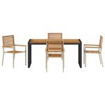 vidaXL Ensemble de salle à manger pour jardin 5 Pièces Beige