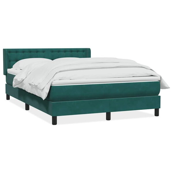 vidaXL Sommier à lattes de lit et matelas vert foncé 160x220cm velours