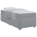 vidaXL Cadre de lit avec matelas Gris clair 90 x 190 cm tissu