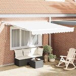 vidaXL Auvent Rétractable Blanc 300 x 250 cm Polyester et métal