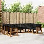 vidaXL Ensemble de canapés d'extérieur 9 Pièces Naturel et Noir