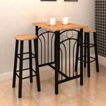 vidaXL Ensemble de table à dîner Bois brun roux avec noir Acier