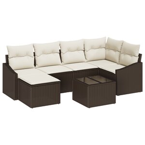 vidaXL Ensemble de canapé de jardin 6 pièces avec coussins gris en rotin synthétique