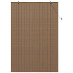 vidaXL Store de Fenêtre avec des rideaux Marron 150 x 220 cm Bambou