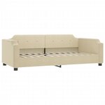 vidaXL Lit de jour avec gigogne et matelas crème 80x200 cm tissu