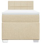 vidaXL Sommier à lattes de lit avec matelas Crème 100x200 cm Tissu