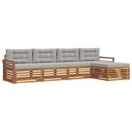 vidaXL Ensemble de canapés d'extérieur 5 pc Gris Naturel et Clair