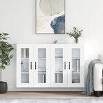 vidaXL Armoires murales 2 Pièces blanc bois d'ingénierie