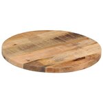vidaXL Dessus de table Ø 50x2 5 cm rond bois massif de manguier brut