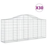 vidaXL Paniers à gabions arqués 30 Pièces 200x30x80/100 cm Fer galvanisé