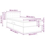 vidaXL Lit de Rangement avec matelas Bleu foncé 100 x 200 cm Velours