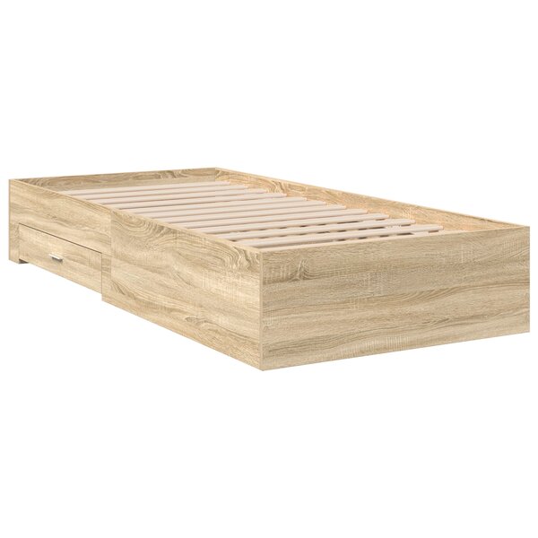 Lit de cadre vidaXL en chêne Sonoma 90x190 cm en bois d'ingénierie