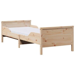 vidaXL Cadre de lit avec matelas Marron 80 x 200 cm Bois massif en pin