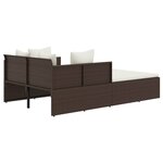 vidaXL Chaise longue avec coussins marron 182x118x63 cm résine tressée