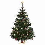 vidaXL Pied de Sapin de Noël 1.73 Rouge 50 x 50 x 16 cm Pin massif