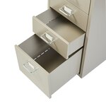 Caisson de bureau armoire meuble de rangement à roulettes avec 5 tiroirs 69 x 28 x 41 cm camel 03_0009100