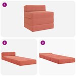 vidaXL Canapé-lit pliable Rouge orange 200 x 70 x 15 cm