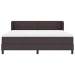 Lit Box Spring avec Matelas marron foncé 180x200 cm en tissu