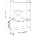 vidaXL Bibliothèque Chêne noir 80 x 30 x 118 cm Bois d'ingénierie