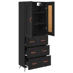 vidaXL Haut Armoire Chêne noir 69 5 x 34 x 180 cm Bois d'ingénierie