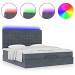 VidaXL Cadre de lit ottoman avec matelas gris foncé 160x200cm velours