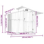 vidaXL Abri de Jardin Vert 270x130x208 5 cm Acier Galvanisé