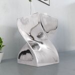 vidaXL Table auxiliaire / Tabouret Forme torsadée Aluminium Argenté