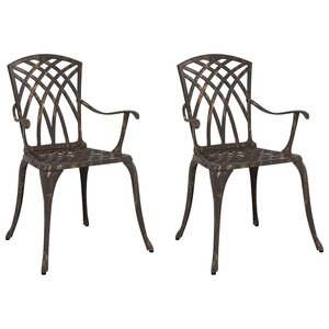 vidaXL Chaise de jardin 2 Pièces Bronze 55 x 56 5 x 91cm Aluminium