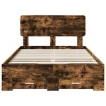 vidaXL Cadre de lit Chêne fumé 120 x 200 cm Bois d'ingénierie