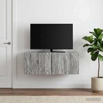 vidaXL Meuble TV mural 59 5 x 41 x 30 cm Sonoma gris Bois d'ingénierie