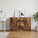 vidaXL Buffet Chêne fumé 89 x 34 5 x 57 cm Bois d'ingénierie