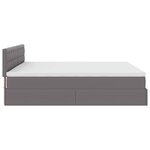 vidaXL Lit ottoman avec matelas & LED Gris 160x200cm similicuir