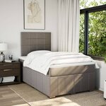 vidaXL Sommier à lattes de lit avec matelas taupe 120x190 cm tissu