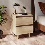 vidaXL Tables de chevet pieds en pin 2 Pièces chêne sonoma 40x35x50 cm