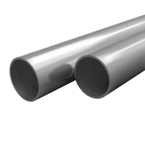 vidaXL Tube rond Acier inoxydable 2 Pièces V2A 2 m Ø70x1 8 mm