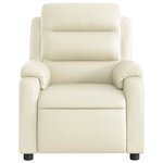 vidaXL Fauteuil de massage inclinable crème similicuir
