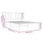 vidaXL Cadre de lit métal avec tête de lit blanc 75x190 cm
