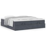 vidaXL Cadre de lit ottoman avec matelas gris foncé 200x200 cm velours