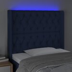 vidaXL Tête de lit à LED Bleu 103x16x118/128 cm Tissu