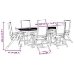 vidaXL Ensemble à manger de jardin 7Pièces bois d'acacia solide textilène