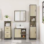 vidaXL Ensemble de meubles de salle de bain 3 Pièces chêne sonoma
