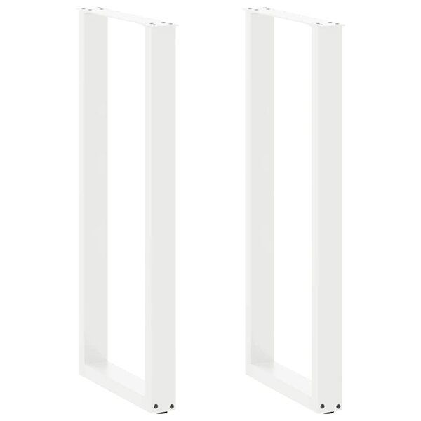 vidaXL Pieds de table de bar en U  2 pièces  blanc  50 x (110-111) cm  acier