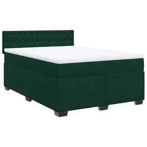 vidaXL Sommier à lattes de lit et matelas Vert foncé 140x190cm Velours