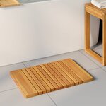 vidaXL Tapis de bain Uni Marron 59 x 40 cm bois