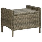 vidaXL Chaise inclinable de jardin avec tabouret Résine tressée Marron