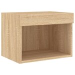 vidaXL Meuble TV muraux 4 Pièces avec lumières LED chêne sonoma